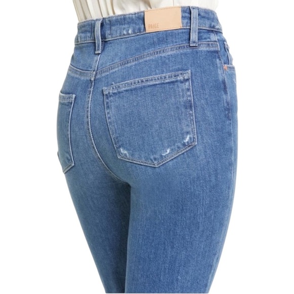 Paige jeans Sarah Straihht Leg Crop. Size 26. EUC. Perfectly‎ lightly distressed - Picture 3 of 8